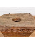 Wood Mortar Converted into Decorative Table with Carved Rosettes-7. Asian & Chinese Furniture, Art, Antiques, Vintage Home Décor for sale at FEA Home
