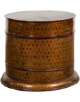 Thai Vintage Negora Lacquer Circular Storage Bin with Snake Skin Patterns-1. Asian & Chinese Furniture, Art, Antiques, Vintage Home Décor for sale at FEA Home