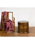 Thai Vintage Negora Lacquer Circular Storage Bin with Snake Skin Patterns-5. Asian & Chinese Furniture, Art, Antiques, Vintage Home Décor for sale at FEA Home
