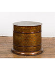 Thai Vintage Negora Lacquer Circular Storage Bin with Snake Skin Patterns-6. Asian & Chinese Furniture, Art, Antiques, Vintage Home Décor for sale at FEA Home