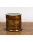 Thai Vintage Negora Lacquer Circular Storage Bin with Snake Skin Patterns-7. Asian & Chinese Furniture, Art, Antiques, Vintage Home Décor for sale at FEA Home