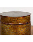Thai Vintage Negora Lacquer Circular Storage Bin with Snake Skin Patterns-8. Asian & Chinese Furniture, Art, Antiques, Vintage Home Décor for sale at FEA Home