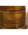 Thai Vintage Negora Lacquer Circular Storage Bin with Snake Skin Patterns-9. Asian & Chinese Furniture, Art, Antiques, Vintage Home Décor for sale at FEA Home