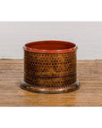 Round Negora Lacquer Storage Bin with Snakeskin Patterns-11. Asian & Chinese Furniture, Art, Antiques, Vintage Home Décor for sale at FEA Home