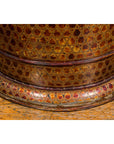 Round Negora Lacquer Storage Bin with Snakeskin Patterns-13. Asian & Chinese Furniture, Art, Antiques, Vintage Home Décor for sale at FEA Home