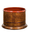 Round Negora Lacquer Storage Bin with Snakeskin Patterns-14. Asian & Chinese Furniture, Art, Antiques, Vintage Home Décor for sale at FEA Home