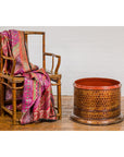 Round Negora Lacquer Storage Bin with Snakeskin Patterns-2. Asian & Chinese Furniture, Art, Antiques, Vintage Home Décor for sale at FEA Home