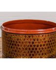 Round Negora Lacquer Storage Bin with Snakeskin Patterns-4. Asian & Chinese Furniture, Art, Antiques, Vintage Home Décor for sale at FEA Home