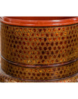 Round Negora Lacquer Storage Bin with Snakeskin Patterns-5. Asian & Chinese Furniture, Art, Antiques, Vintage Home Décor for sale at FEA Home