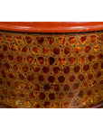 Round Negora Lacquer Storage Bin with Snakeskin Patterns-7. Asian & Chinese Furniture, Art, Antiques, Vintage Home Décor for sale at FEA Home