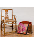 Round Negora Lacquer Storage Bin with Snakeskin Patterns-8. Asian & Chinese Furniture, Art, Antiques, Vintage Home Décor for sale at FEA Home