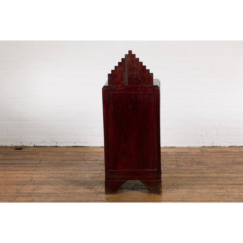Art Deco Inspired Vintage Side Cabinet with Rising Back-YN7849-15. Asian & Chinese Furniture, Art, Antiques, Vintage Home Décor for sale at FEA Home