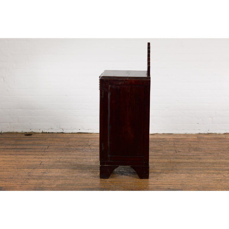 Art Deco Inspired Vintage Side Cabinet with Rising Back-YN7849-16. Asian & Chinese Furniture, Art, Antiques, Vintage Home Décor for sale at FEA Home