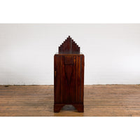 Art Deco Inspired Vintage Side Cabinet with Rising Back