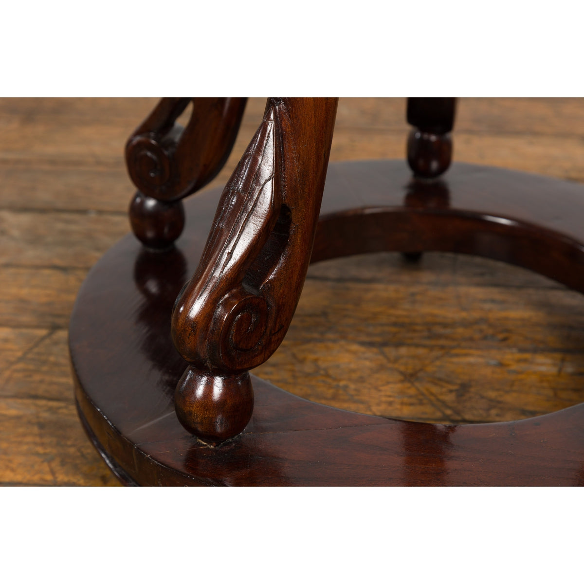 Chinese Late Qing Dynasty Plant Stand with Carved Apron and Curving Legs-14. Asian & Chinese Furniture, Art, Antiques, Vintage Home Décor for sale at FEA Home
