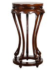 Chinese Late Qing Dynasty Plant Stand with Carved Apron and Curving Legs-1. Asian & Chinese Furniture, Art, Antiques, Vintage Home Décor for sale at FEA Home