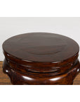Chinese Late Qing Dynasty Plant Stand with Carved Apron and Curving Legs-6. Asian & Chinese Furniture, Art, Antiques, Vintage Home Décor for sale at FEA Home