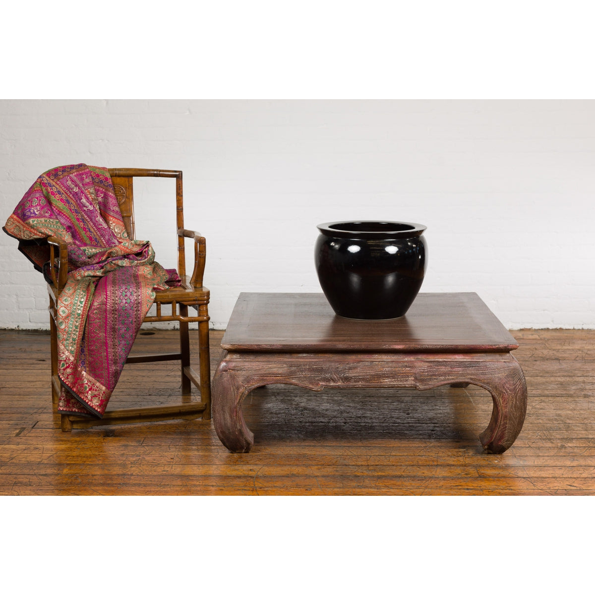 Vintage Asian Distressed Wood Coffee Table-3. Asian & Chinese Furniture, Art, Antiques, Vintage Home Décor for sale at FEA Home