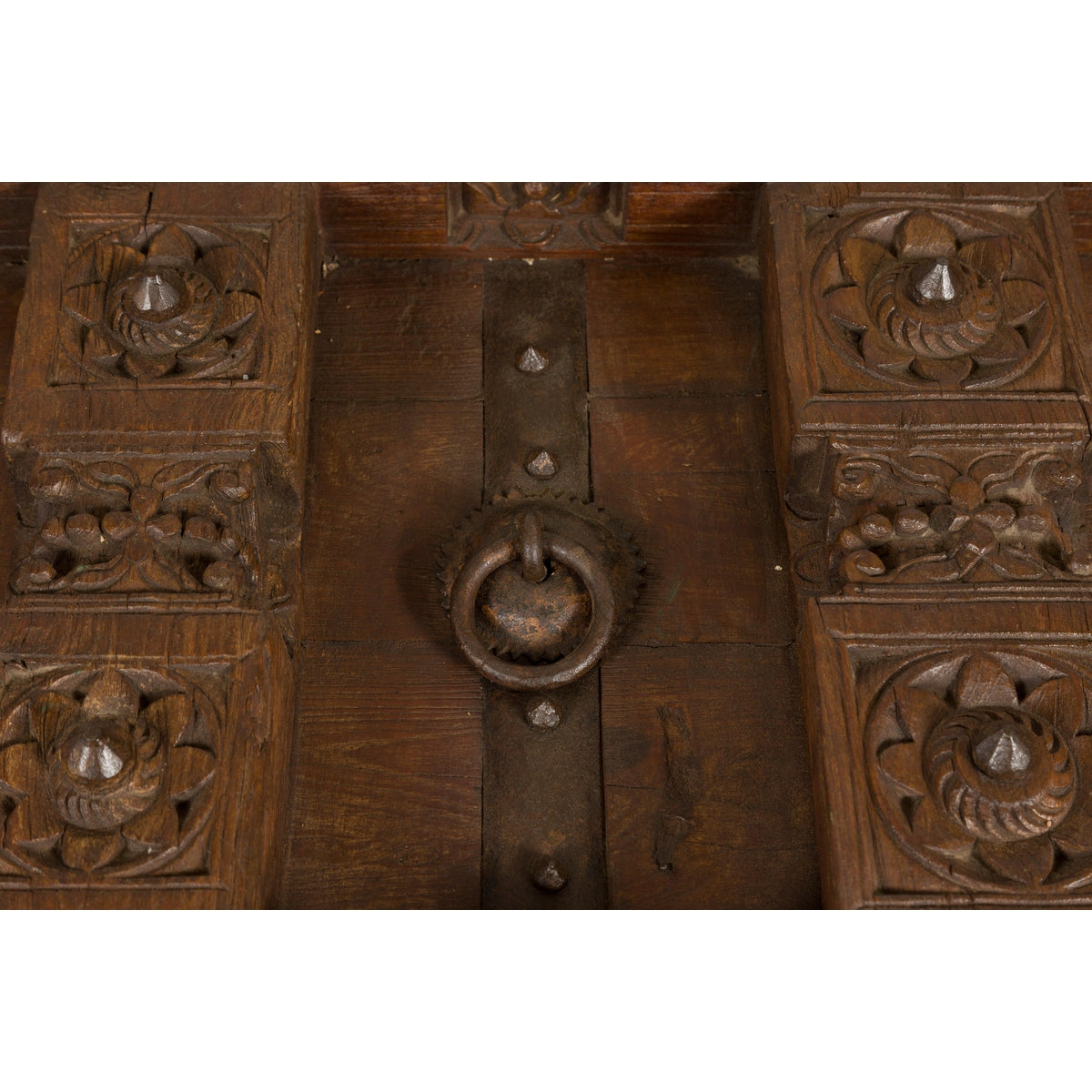 Antique Sheesham Wood and Iron Exterior Door Made into a Coffee Table-12. Asian & Chinese Furniture, Art, Antiques, Vintage Home Décor for sale at FEA Home