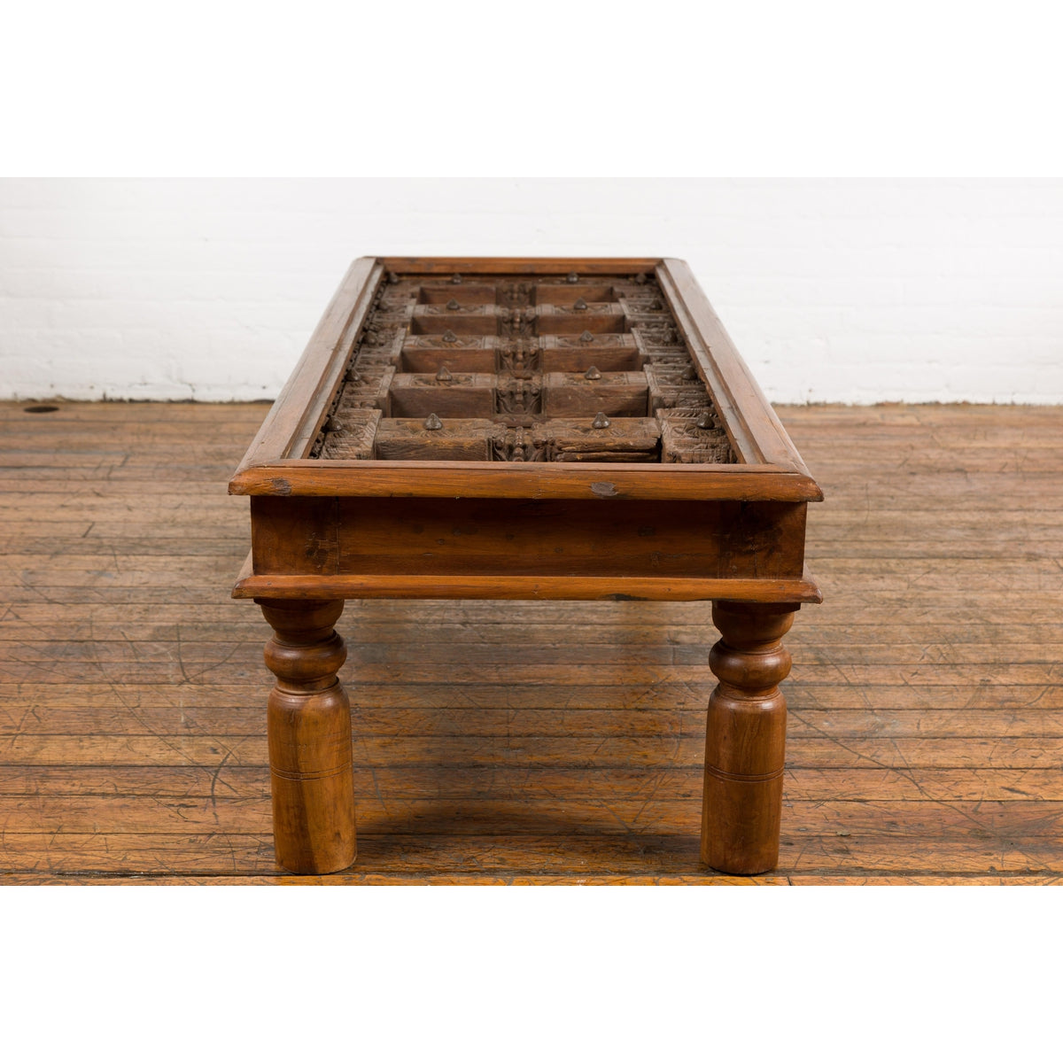 Antique Sheesham Wood and Iron Exterior Door Made into a Coffee Table-15. Asian & Chinese Furniture, Art, Antiques, Vintage Home Décor for sale at FEA Home
