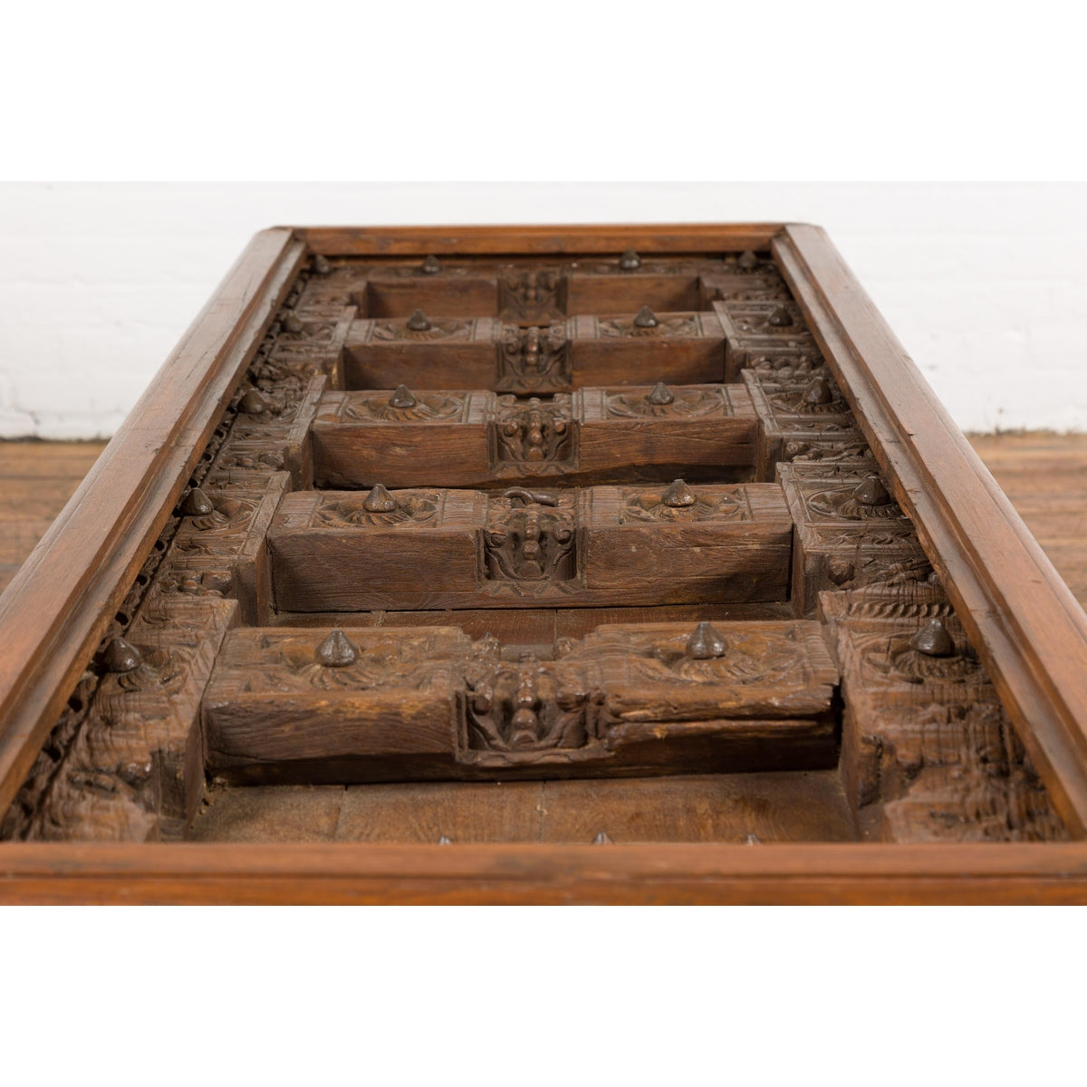 Antique Sheesham Wood and Iron Exterior Door Made into a Coffee Table-16. Asian & Chinese Furniture, Art, Antiques, Vintage Home Décor for sale at FEA Home