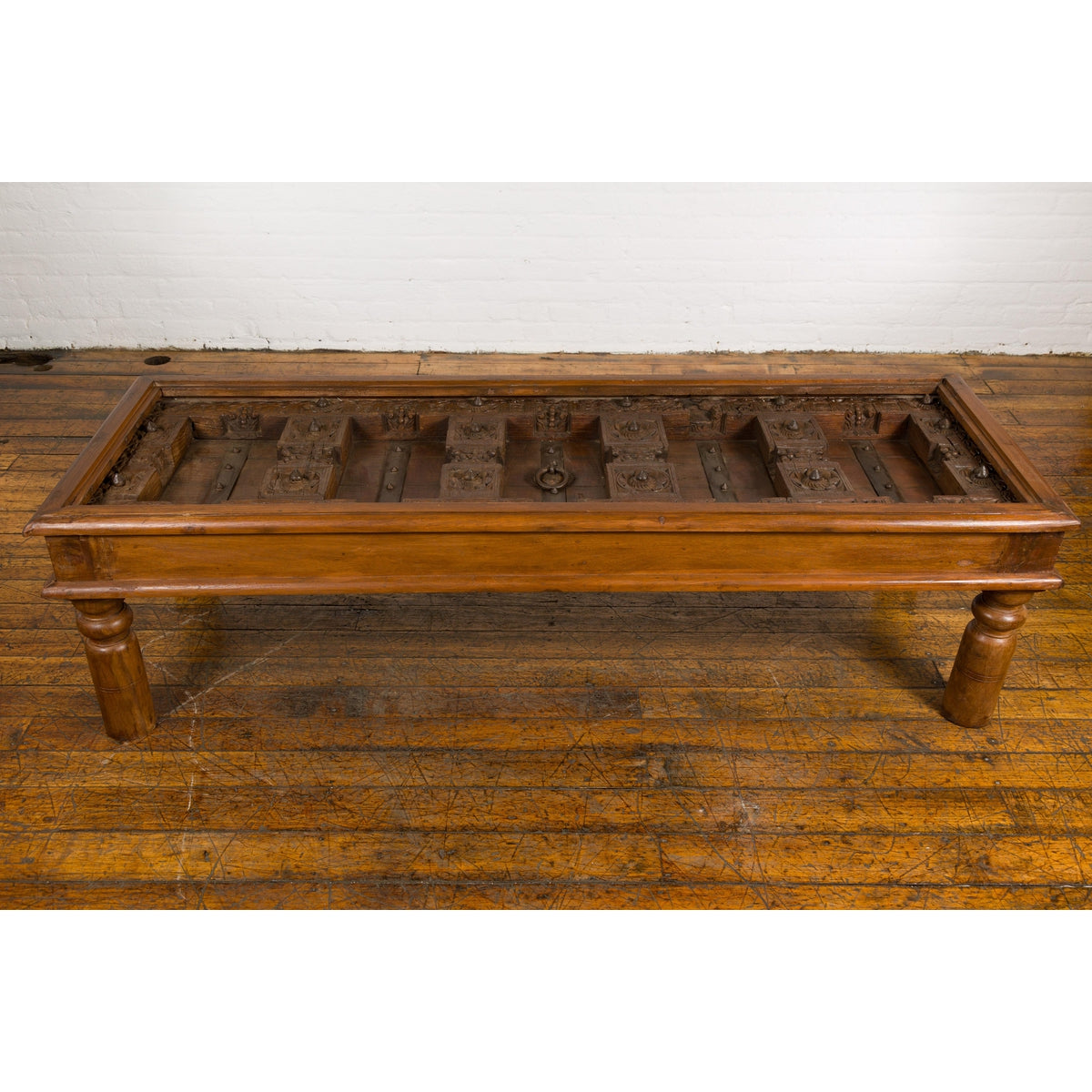 Antique Sheesham Wood and Iron Exterior Door Made into a Coffee Table-4. Asian & Chinese Furniture, Art, Antiques, Vintage Home Décor for sale at FEA Home