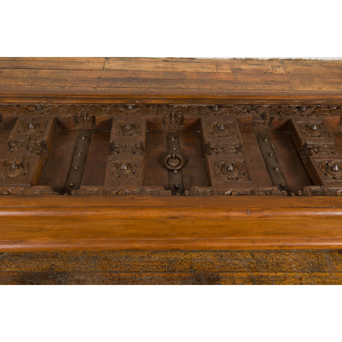 Antique Sheesham Wood and Iron Exterior Door Made into a Coffee Table-6. Asian & Chinese Furniture, Art, Antiques, Vintage Home Décor for sale at FEA Home
