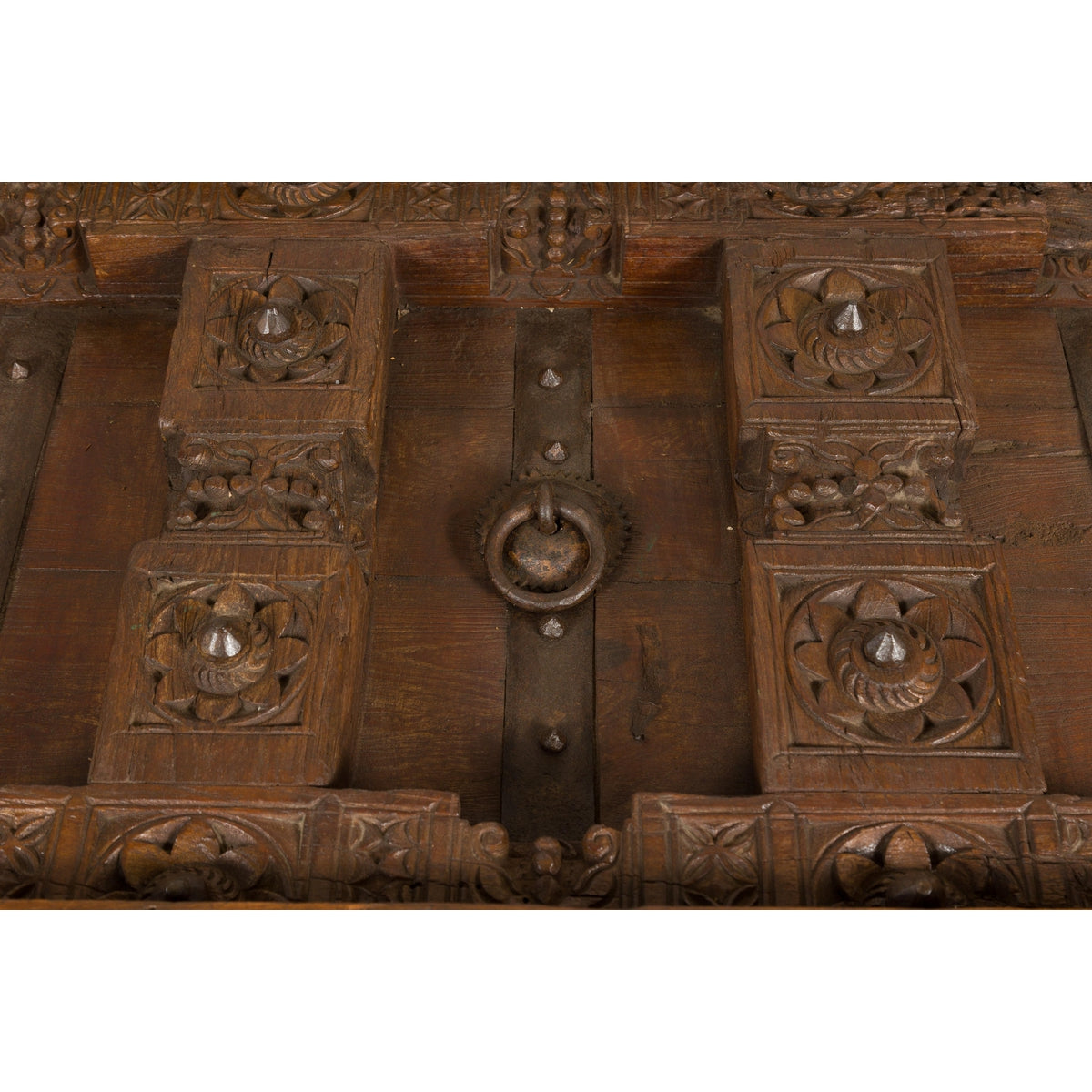 Antique Sheesham Wood and Iron Exterior Door Made into a Coffee Table-9. Asian & Chinese Furniture, Art, Antiques, Vintage Home Décor for sale at FEA Home