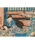 Japanese Meiji Period 19th Century Signed Diptych Woodblock Print, Custom Framed-11. Asian & Chinese Furniture, Art, Antiques, Vintage Home Décor for sale at FEA Home