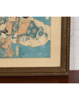 Japanese Meiji Period 19th Century Signed Diptych Woodblock Print, Custom Framed-8. Asian & Chinese Furniture, Art, Antiques, Vintage Home Décor for sale at FEA Home