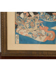 Japanese Meiji Period 19th Century Signed Diptych Woodblock Print, Custom Framed-9. Asian & Chinese Furniture, Art, Antiques, Vintage Home Décor for sale at FEA Home