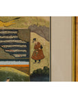 Mughal Style Watercolor on Paper Painting Depicting a Royal Court Scene, Framed-4. Asian & Chinese Furniture, Art, Antiques, Vintage Home Décor for sale at FEA Home