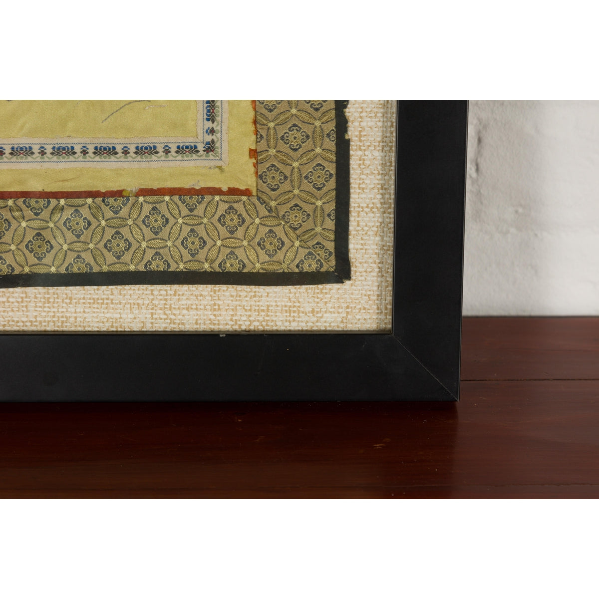 Late Qing Dynasty Embroidered Silk Fabric with Bird in Custom Frame-15. Asian & Chinese Furniture, Art, Antiques, Vintage Home Décor for sale at FEA Home