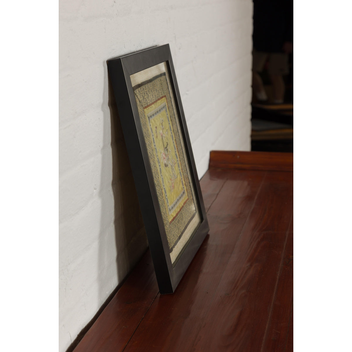 Late Qing Dynasty Embroidered Silk Fabric with Bird in Custom Frame-16. Asian & Chinese Furniture, Art, Antiques, Vintage Home Décor for sale at FEA Home