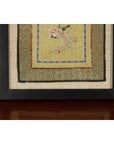 Late Qing Dynasty Embroidered Silk Fabric with Bird in Custom Frame-7. Asian & Chinese Furniture, Art, Antiques, Vintage Home Décor for sale at FEA Home