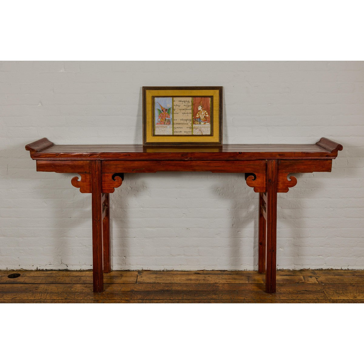Framed Illuminated Manuscript from Thai Buddhist Prayer Book Under Glass-3. Asian & Chinese Furniture, Art, Antiques, Vintage Home Décor for sale at FEA Home