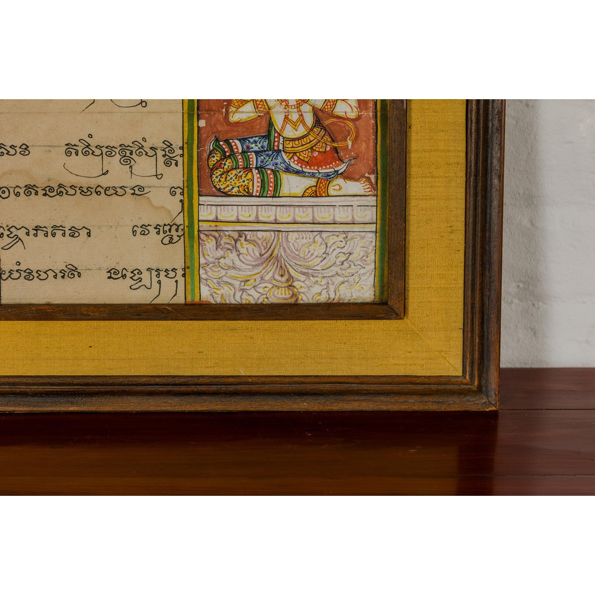Framed Illuminated Manuscript from Thai Buddhist Prayer Book Under Glass-8. Asian & Chinese Furniture, Art, Antiques, Vintage Home Décor for sale at FEA Home