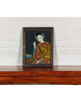 Antique Reverse Painting on Glass Depicting a Woman with Bowl of Fruits-2. Asian & Chinese Furniture, Art, Antiques, Vintage Home Décor for sale at FEA Home