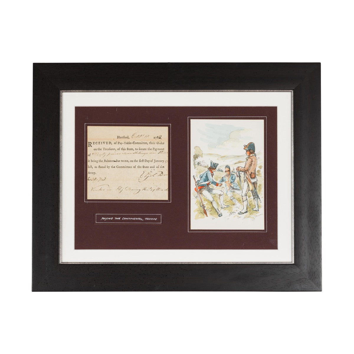 Revolutionary War Bond from the State of Connecticut in Custom Frame-15. Asian & Chinese Furniture, Art, Antiques, Vintage Home Décor for sale at FEA Home
