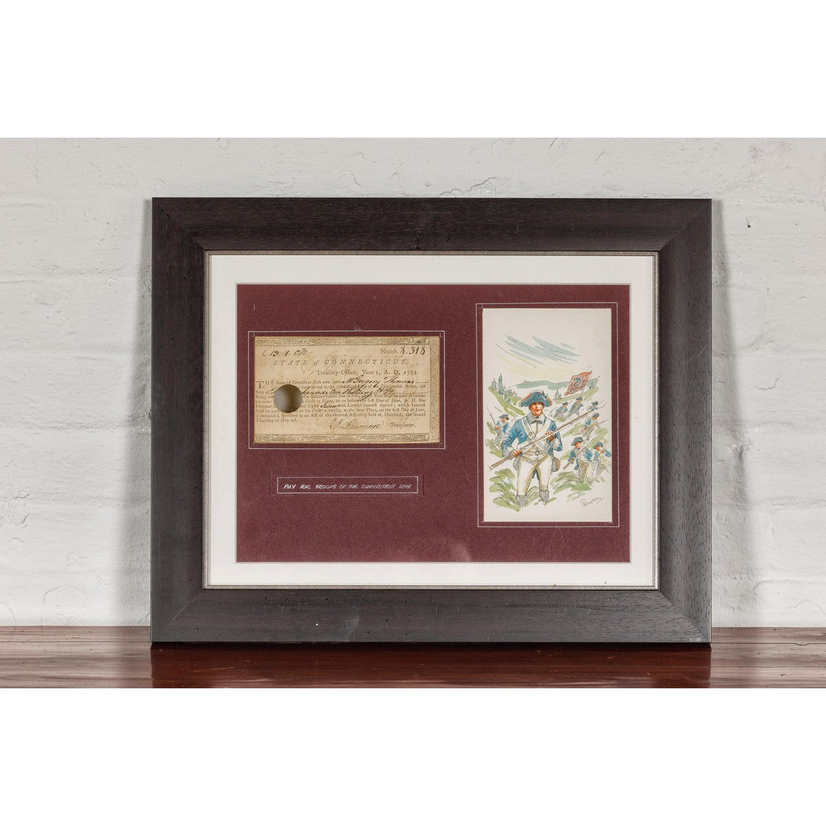 1780s American Revolutionary War Bond, State of Connecticut in Black Frame-2. Asian & Chinese Furniture, Art, Antiques, Vintage Home Décor for sale at FEA Home