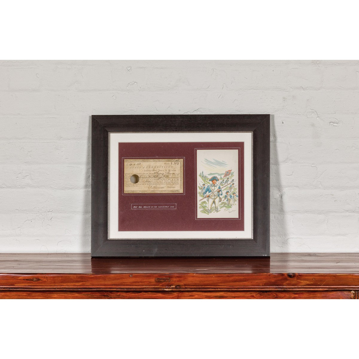 1780s American Revolutionary War Bond, State of Connecticut in Black Frame-3. Asian & Chinese Furniture, Art, Antiques, Vintage Home Décor for sale at FEA Home