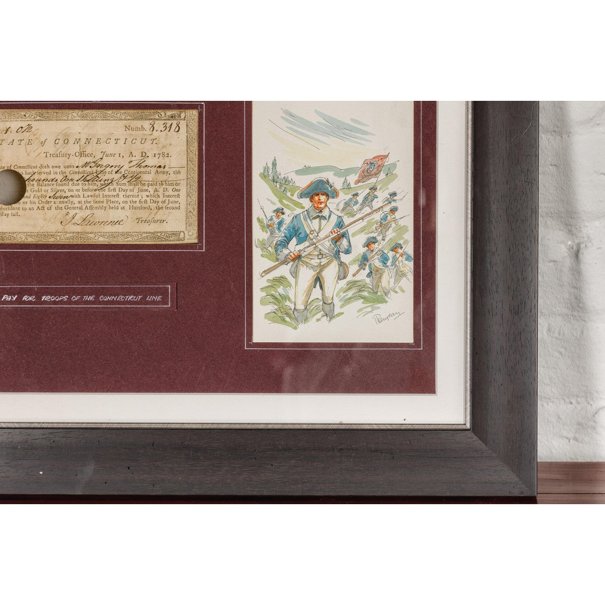 1780s American Revolutionary War Bond, State of Connecticut in Black Frame-6. Asian & Chinese Furniture, Art, Antiques, Vintage Home Décor for sale at FEA Home