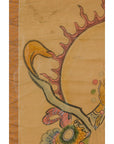 Framed Hand-Painted Parchment Painting of a Celestial Warrior with Silk Matting-11. Asian & Chinese Furniture, Art, Antiques, Vintage Home Décor for sale at FEA Home