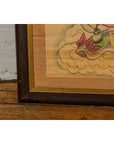 Framed Hand-Painted Parchment Painting of a Celestial Warrior with Silk Matting-15. Asian & Chinese Furniture, Art, Antiques, Vintage Home Décor for sale at FEA Home