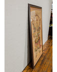 Framed Hand-Painted Parchment Painting of a Celestial Warrior with Silk Matting-17. Asian & Chinese Furniture, Art, Antiques, Vintage Home Décor for sale at FEA Home