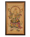 Framed Hand-Painted Parchment Painting of a Celestial Warrior with Silk Matting-19. Asian & Chinese Furniture, Art, Antiques, Vintage Home Décor for sale at FEA Home