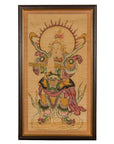Framed Hand-Painted Parchment Painting of a Celestial Warrior with Silk Matting-1. Asian & Chinese Furniture, Art, Antiques, Vintage Home Décor for sale at FEA Home