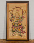 Framed Hand-Painted Parchment Painting of a Celestial Warrior with Silk Matting-3. Asian & Chinese Furniture, Art, Antiques, Vintage Home Décor for sale at FEA Home