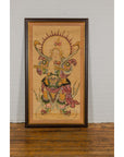 Framed Hand-Painted Parchment Painting of a Celestial Warrior with Silk Matting-4. Asian & Chinese Furniture, Art, Antiques, Vintage Home Décor for sale at FEA Home