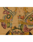 Framed Hand-Painted Parchment Painting of a Celestial Warrior with Silk Matting-8. Asian & Chinese Furniture, Art, Antiques, Vintage Home Décor for sale at FEA Home